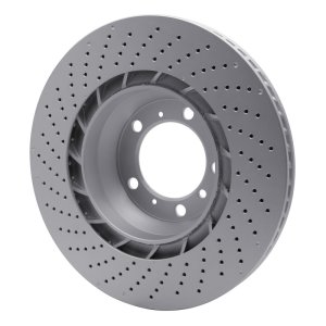 Porsche 911 Brake Rotor (1) - Rear Right - R1 Concepts - GeoSPEC Coated Rotor - Drilled - `07-`13